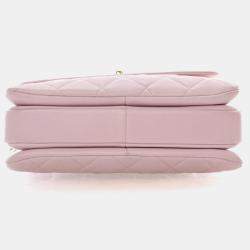 Pre Owned Chanel Small Pink Lambskin Trendy CC Top Handle Bag