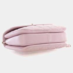 Pre Owned Chanel Small Pink Lambskin Trendy CC Top Handle Bag