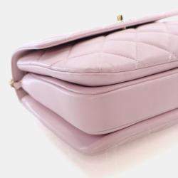 Pre Owned Chanel Small Pink Lambskin Trendy CC Top Handle Bag