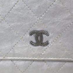 Pre Owned Chanel Crinkled Grey Calfskin Wallet On Chain (WOC)