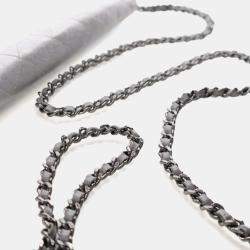 Pre Owned Chanel Crinkled Grey Calfskin Wallet On Chain (WOC)