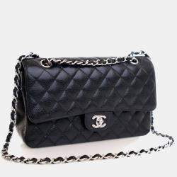 Pre Owned Chanel Medium Caviar Classic Double Flap Bag