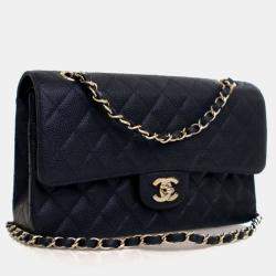 Pre Owned Chanel Vintage Medium Caviar Classic Double Flap Bag