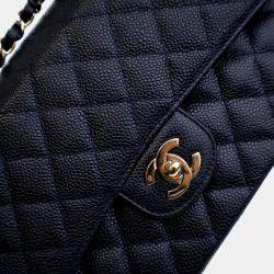 Pre Owned Chanel Vintage Medium Caviar Classic Double Flap Bag