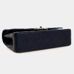 Pre Owned Chanel Vintage Medium Caviar Classic Double Flap Bag