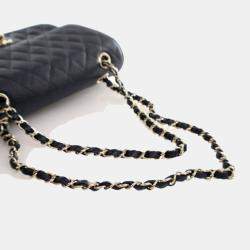 Pre Owned Chanel Vintage Medium Caviar Classic Double Flap Bag