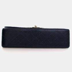 Pre Owned Chanel Vintage Medium Caviar Classic Double Flap Bag