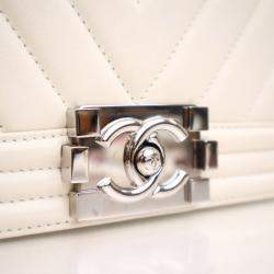 Pre Owned Chanel Medium Lambskin Boy Bag