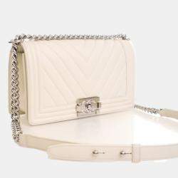 Pre Owned Chanel Medium Lambskin Boy Bag