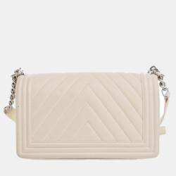 Pre Owned Chanel Medium Lambskin Boy Bag