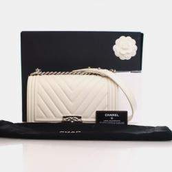 Pre Owned Chanel Medium Lambskin Boy Bag