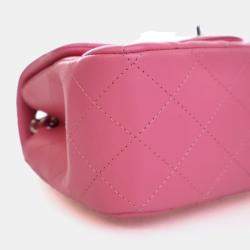 Pre Owned Chanel Mini Lambskin Square Classic Flap Bag