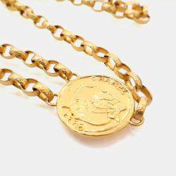 Pre Owned Chanel Beige Lambskin CC Coin Chain Flap Bag