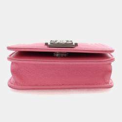 Pre Owned Chanel Mini Pink Caviar Boy Belt Bag