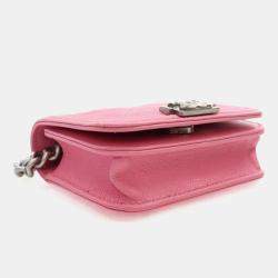 Pre Owned Chanel Mini Pink Caviar Boy Belt Bag