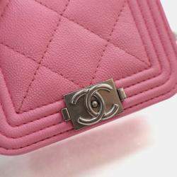 Pre Owned Chanel Mini Pink Caviar Boy Belt Bag