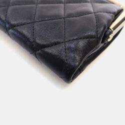 Pre Owned Chanel Glazed Calfskin Frame Clutch On Chain