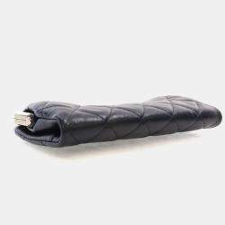 Pre Owned Chanel Glazed Calfskin Frame Clutch On Chain