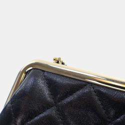 Pre Owned Chanel Glazed Calfskin Frame Clutch On Chain