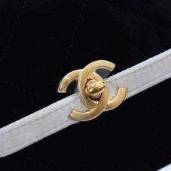 Pre Owned Chanel Vintage Mini Velvet Place Vendome Flap Bag