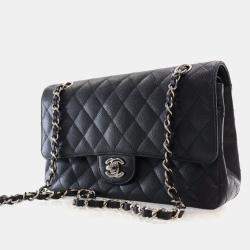 Pre Owned Chanel Medium Caviar Classic Double Flap Bag