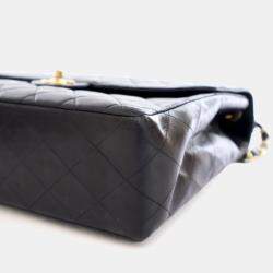 Pre Owned Chanel Vintage Jumbo Lambskin Classic Single Flap Bag