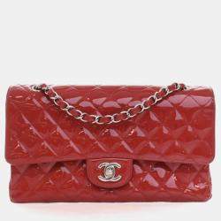 Pre Owned Chanel Medium Patent Classic Double Flap Bag