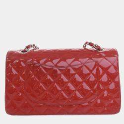 Pre Owned Chanel Medium Patent Classic Double Flap Bag