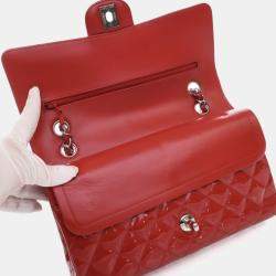 Pre Owned Chanel Medium Patent Classic Double Flap Bag