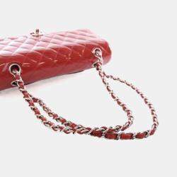 Pre Owned Chanel Medium Patent Classic Double Flap Bag