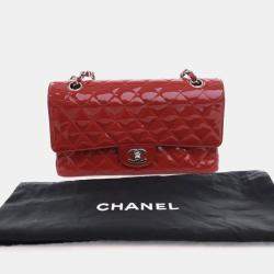Pre Owned Chanel Medium Patent Classic Double Flap Bag