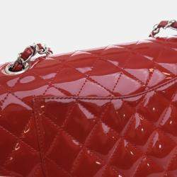 Pre Owned Chanel Medium Patent Classic Double Flap Bag