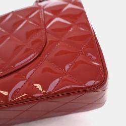 Pre Owned Chanel Medium Patent Classic Double Flap Bag