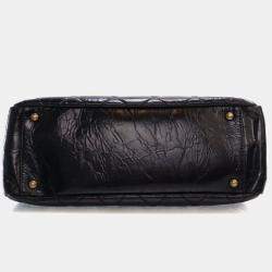 Pre Owned Chanel Glazed Crackled Black Calfskin Reissue Tote