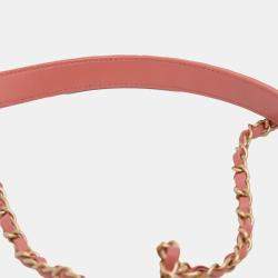 Pre Owned Chanel Pink Quilted Lambskin Chain Infinity Top Handle Bag