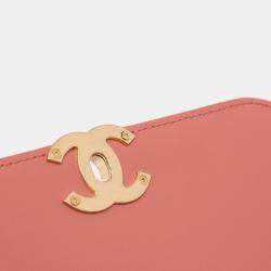 Pre Owned Chanel Pink Quilted Lambskin Chain Infinity Top Handle Bag