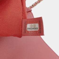 Pre Owned Chanel Pink Quilted Lambskin Chain Infinity Top Handle Bag