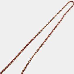 Pre Owned Chanel Red CC Quilted Lambskin Zip Phone Case