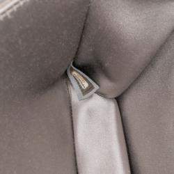 Pre Owned Chanel Grey Small Lambskin Chocolate Bar CC Piercing Studded Chain Flap