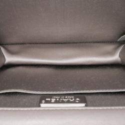 Pre Owned Chanel Grey Small Lambskin Chocolate Bar CC Piercing Studded Chain Flap