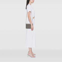 Pre Owned Chanel Grey Small Lambskin Chocolate Bar CC Piercing Studded Chain Flap