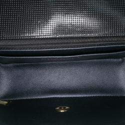 Pre Owned Chanel Black Mini Rectangular Classic Calfskin Pixel Effect Single Flap