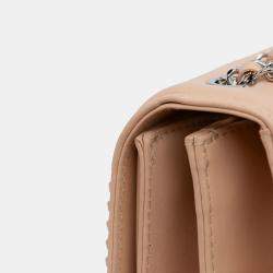 Pre Owned Braided Chic Flap Small Calfskin Leather Shoulder Bag