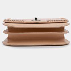 Pre Owned Braided Chic Flap Small Calfskin Leather Shoulder Bag