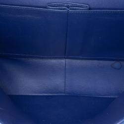Pre Owned Chanel Blue Jumbo Classic Patent Double Flap