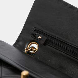 Pre Owned Chanel Black Small Classic Lambskin Double Flap