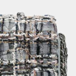 Pre Owned Chanel Grey Mini Quilted Tweed River of Pearls Flap