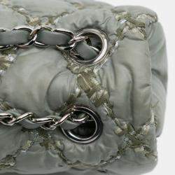 Pre Owned Chanel Paris-Byzance Bubble Accordion Flap Nylon Tweed Shoulder Bag