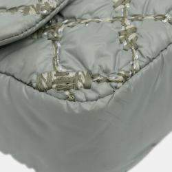 Pre Owned Chanel Paris-Byzance Bubble Accordion Flap Nylon Tweed Shoulder Bag