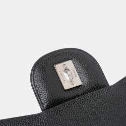 Pre Owned Chanel Black Jumbo Classic Caviar Double Flap